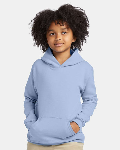 Hanes Youth EcoSmart® Hooded Sweatshirt P473 #colormdl_Light Blue