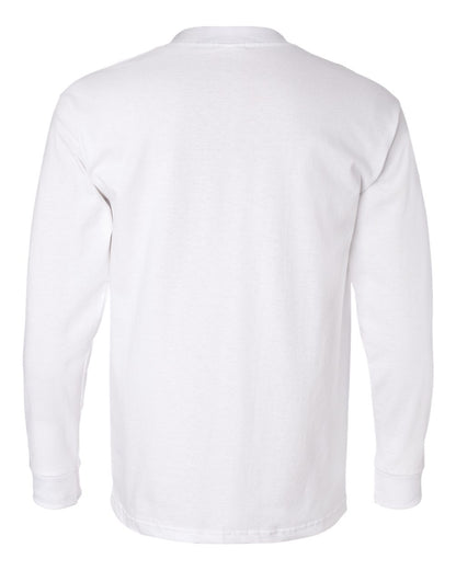 Bayside USA-Made Long Sleeve Pocket T-Shirt 8100 #color_White