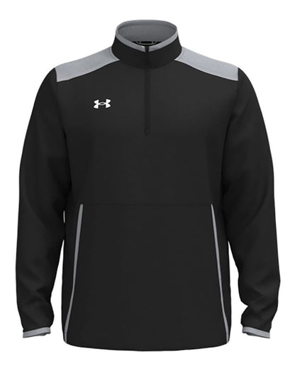 Under Armour Men's Motivate 3.0 Quarter-Zip Pullover 1389611 #color_Black/ Mod Grey/ White