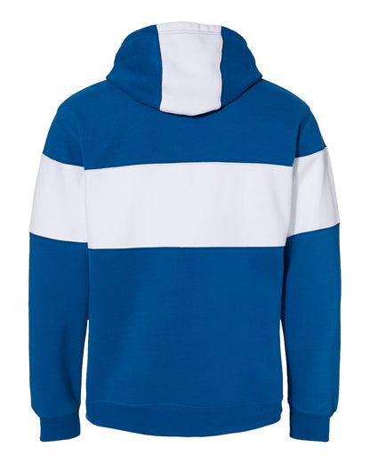 J. America Men's Varsity Fleece Colorblocked Hooded Sweatshirt 8644 #color_Royal