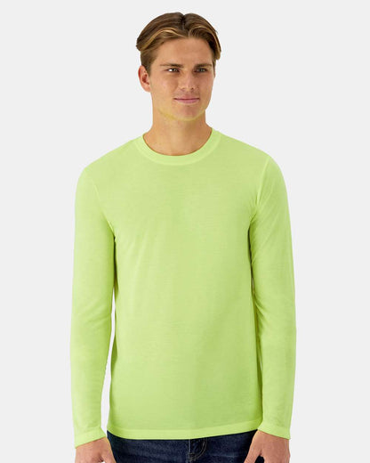 Hanes Unisex Cool DRI® Cotton Touch Long Sleeve T-Shirt 484L #colormdl_Safety Green