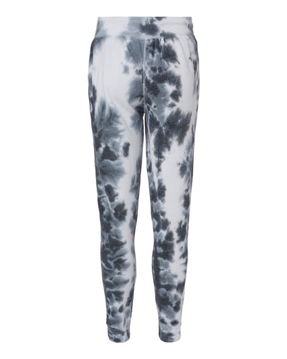 J. America Unisex Tie-Dyed Fleece Joggers 8884 #color_Black Tie Dye