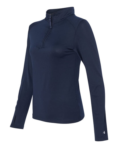 Badger Women’s Lightweight Quarter-Zip Pullover 4286 #color_Navy