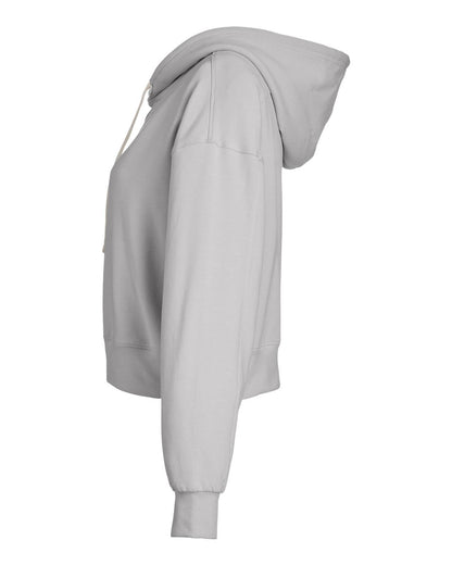 Glyder Women's Vintage Oversized Cropped Hooded Sweatshirt PDP1725 #color_Ash Grey
