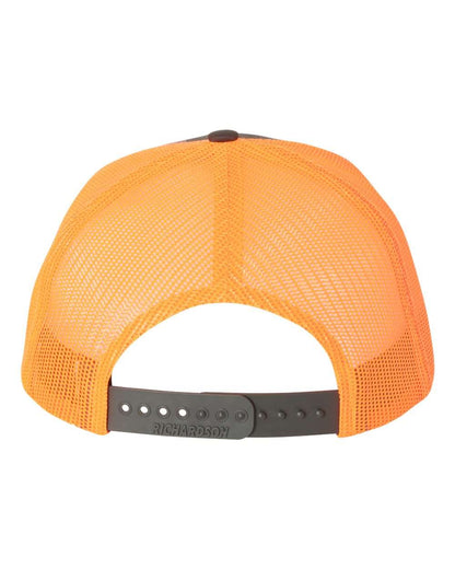 Richardson Snapback Trucker Cap 112 #color_Charcoal/ Orange