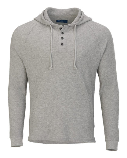 Boxercraft Unisex Waffle Knit Pullover Hooded Long Sleeve T-Shirt BM3702 #color_Oxford Heather