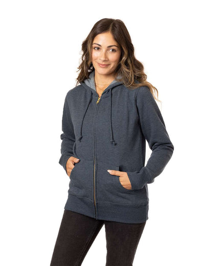 econscious Women's Heathered Full-Zip Hooded Sweatshirt EC4580 #colormdl_Water