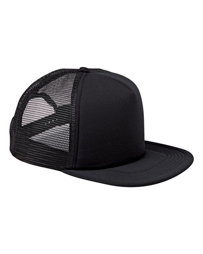 Big Accessories Foam Front Trucker Cap BX030 #color_Black/ Black