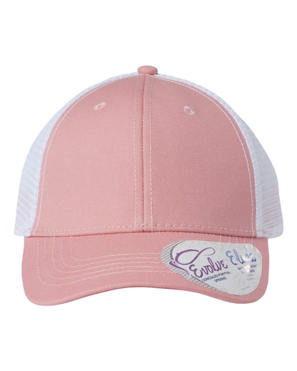 Infinity Her Women's Modern Trucker Cap CHARLIE #color_Dusty Rose/ White