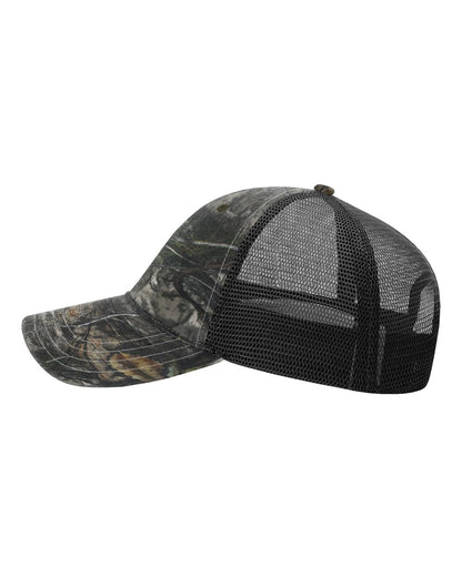 Richardson Garment Washed Printed Trucker Cap 111P #color_Mossy Oak Country DNA/ Black