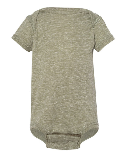 Rabbit Skins Infant Harborside Mélange Bodysuit 4491 #color_Military Green Melange