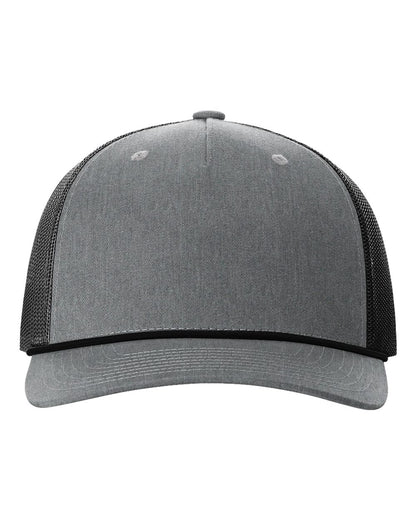 Richardson Five-Panel Trucker with Rope Cap 112FPR #color_Heather Grey/ Black