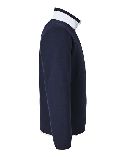 Puma Golf Men's Fleece Quarter-Zip Pullover 628407 #color_Deep Navy/ White Glow