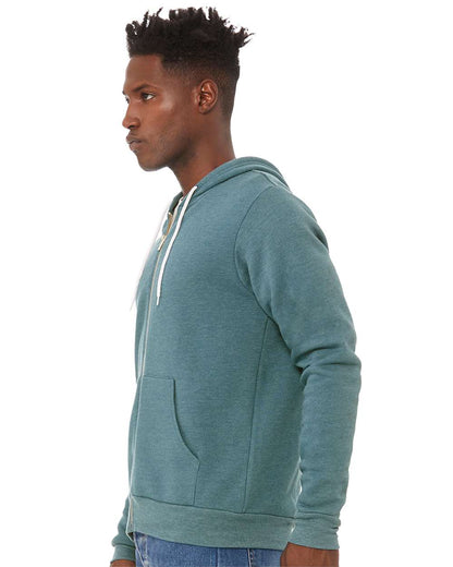 BELLA + CANVAS Sponge Fleece Full-Zip Hoodie 3739 #colormdl_Heather Deep Teal