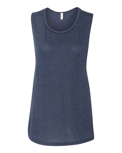 BELLA + CANVAS Women's Flowy Scoop Muscle Tank 8803 #color_Heather Navy