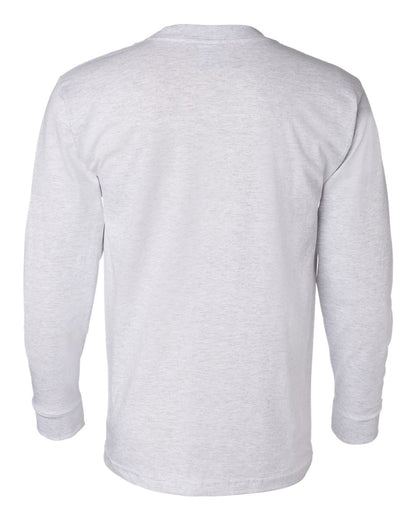 Bayside USA-Made Long Sleeve Pocket T-Shirt 8100 #color_Ash