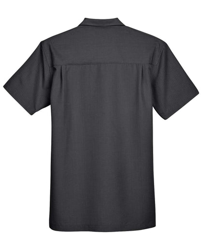 Harriton Men's Barbados Textured Camp Shirt M560 #color_Black