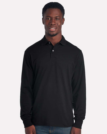 JERZEES Men's Dri-Power® Long Sleeve Polo 437LR #colormdl_Black