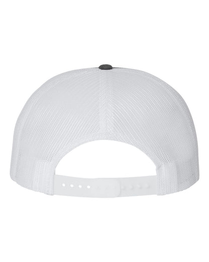 Richardson Wool Blend Flat Bill Trucker Cap 511 #color_Heather Charcoal/ White