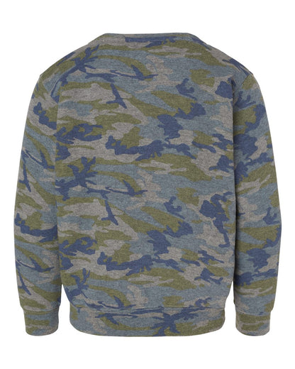 LAT Youth Elevated Fleece Crewneck Sweatshirt 2225 #color_Vintage Camo