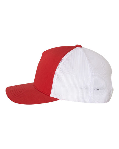 YP Classics Five-Panel Retro Trucker Cap 6506 #color_Red/ White