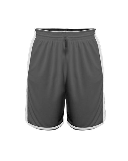 Alleson Athletic Youth Crossover Reversible Shorts 590PSPY #color_Charcoal/ White
