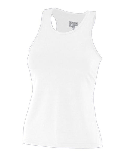 Augusta Sportswear Girls' Solid Racerback Tank Top 1203 #color_White