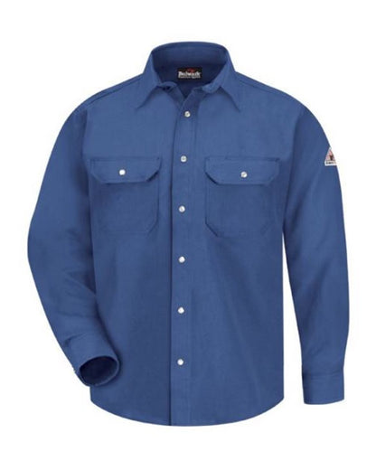 Bulwark Men's Tall Snap-Front Uniform Shirt - Nomex® IIIA - 6 oz SNS6T #color_Royal Blue
