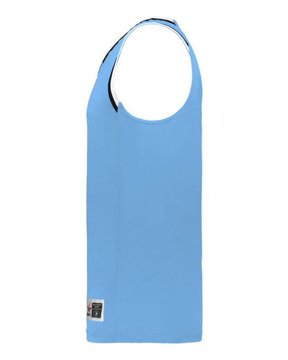 Alleson Athletic Youth Retro Basketball Jersey A53000 #color_Columbia Blue/ Black/ White