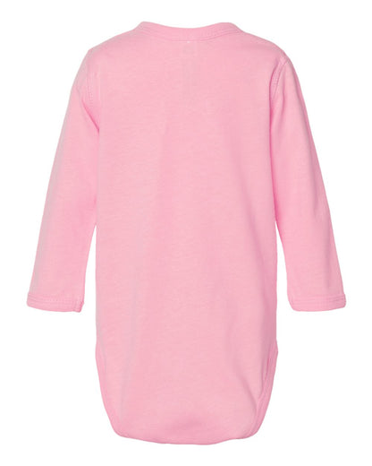 Rabbit Skins Infant Fine Jersey Long Sleeve Bodysuit 4421 #color_Pink