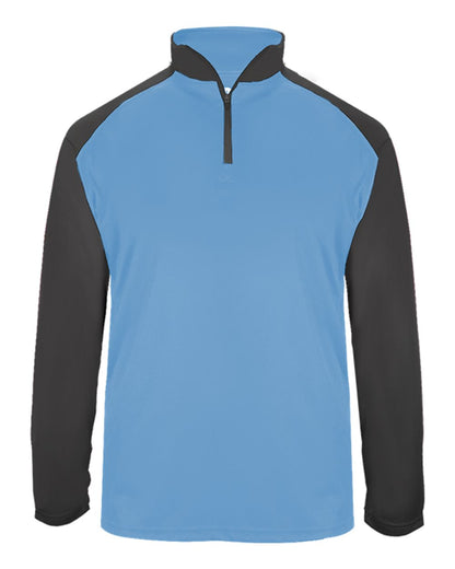 Badger Ultimate SoftLock™ Sport Quarter-Zip Pullover 4006 #color_Columbia Blue/ Graphite