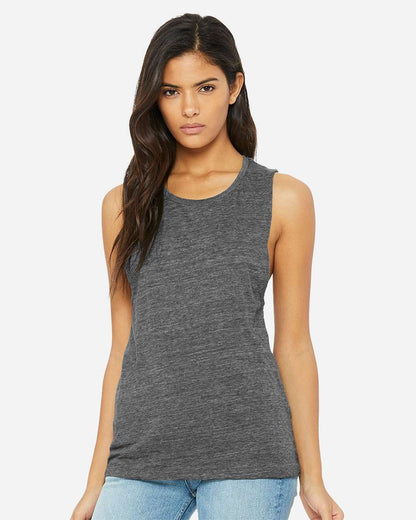 BELLA + CANVAS Women's Flowy Scoop Muscle Tank 8803 #colormdl_Asphalt Slub