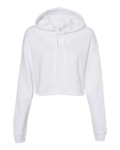 BELLA + CANVAS Women's Crop Fleece Hoodie Sweatshirt 7502 #color_White