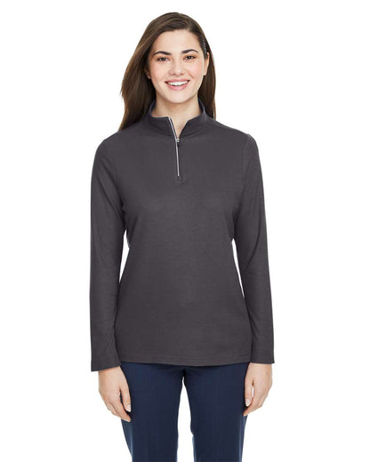 CORE365 Women's Fusion ChromaSoft™ Pique Quarter-Zip Pullover CE405W #colormdl_Carbon