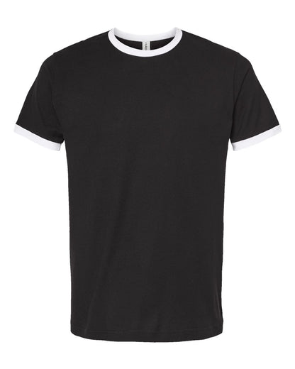 Tultex Fine Jersey Ringer T-Shirt 246 #color_Black/ White