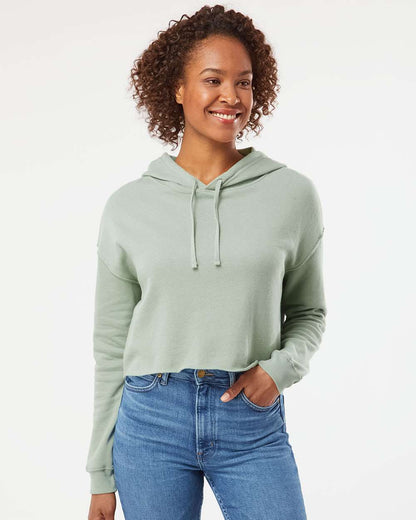 Independent Trading Co. Women’s Lightweight Crop Hooded Sweatshirt AFX64CRP #colormdl_Sage