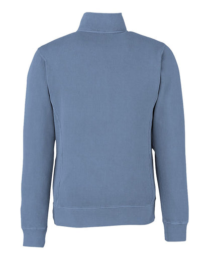 J. America Unisex Pigment-Dyed Fleece Quarter-Zip Pullover 8732 #color_Denim