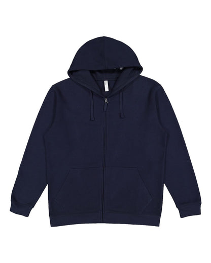 LAT Unisex Full-Zip Fleece Hoodie Sweatshirt 6927 #color_Navy