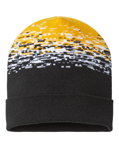 CAP AMERICA USA-Made Static Cuffed Beanie RKS12 #color_Black/ White/ Gold