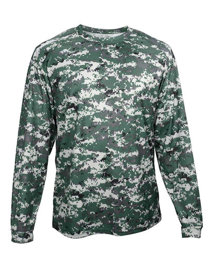 Badger Youth Digital Camo Long Sleeve T-Shirt 2184 #color_Forest Digital