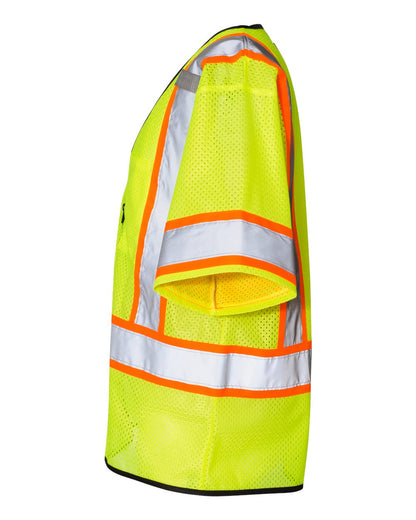 Kishigo Unisex Class 3 Mesh Zippered Vest 1565-1566 #color_Lime