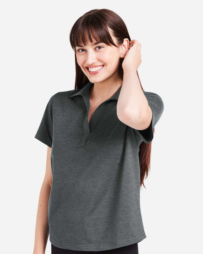 Glyder Women's Fairway Marbled Jersey Polo PDP7058 #colormdl_Carbon