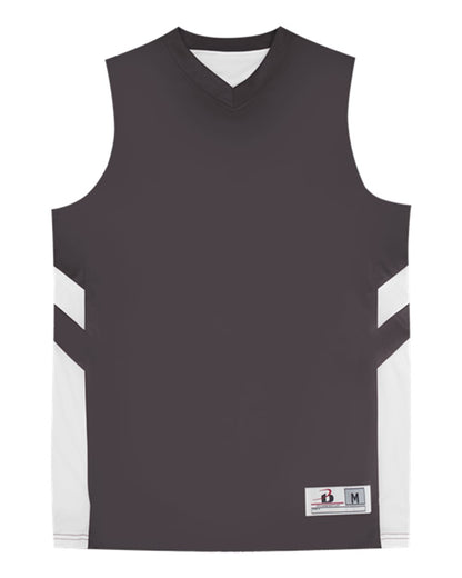 Badger Youth B-Pivot Rev. Tank Top 2566 #color_Graphite/ White