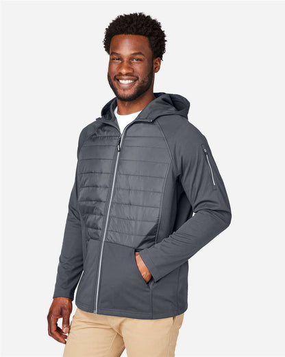 CORE365 Unisex Techno Lite Hybrid Hooded Jacket CE808 #colormdl_Carbon