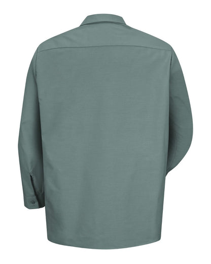 Red Kap Men's Industrial Long Sleeve Work Shirt SP14 #color_Light Green