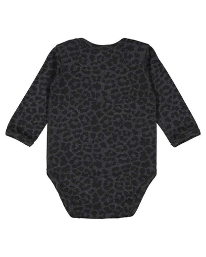 Rabbit Skins Infant Fine Jersey Long Sleeve Bodysuit 4421 #color_Black Leopard