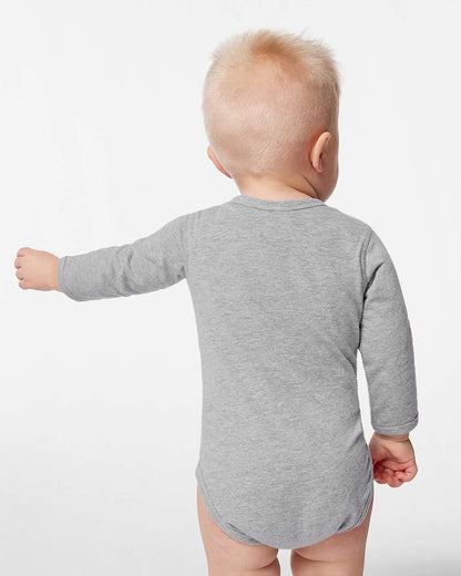 Rabbit Skins Infant Fine Jersey Long Sleeve Bodysuit 4421 #colormdl_Heather