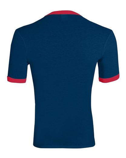 Augusta Sportswear 50/50 Ringer T-Shirt 710 #color_Navy/ Red