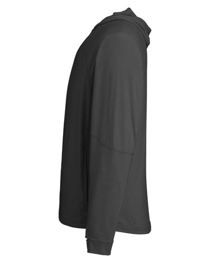 North End Unisex JAQ Stretch Performance Hooded Long Sleeve T-Shirt NE105 #color_Black