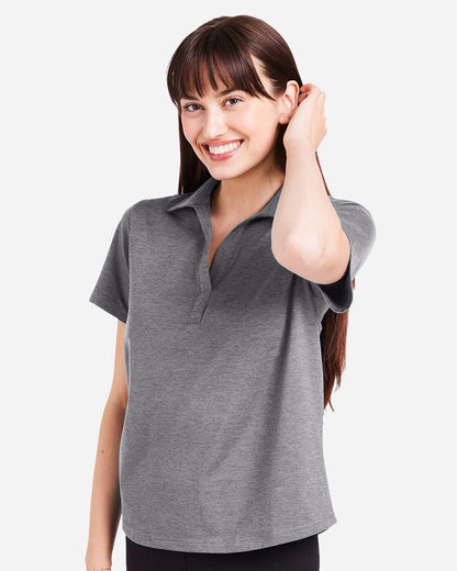 Glyder Women's Fairway Marbled Jersey Polo PDP7058 #colormdl_Ash Grey